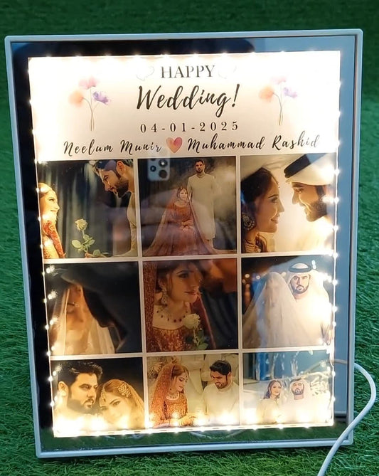 3D LED Mirror Frame -  Wedding Day - Anniversary - Birthday